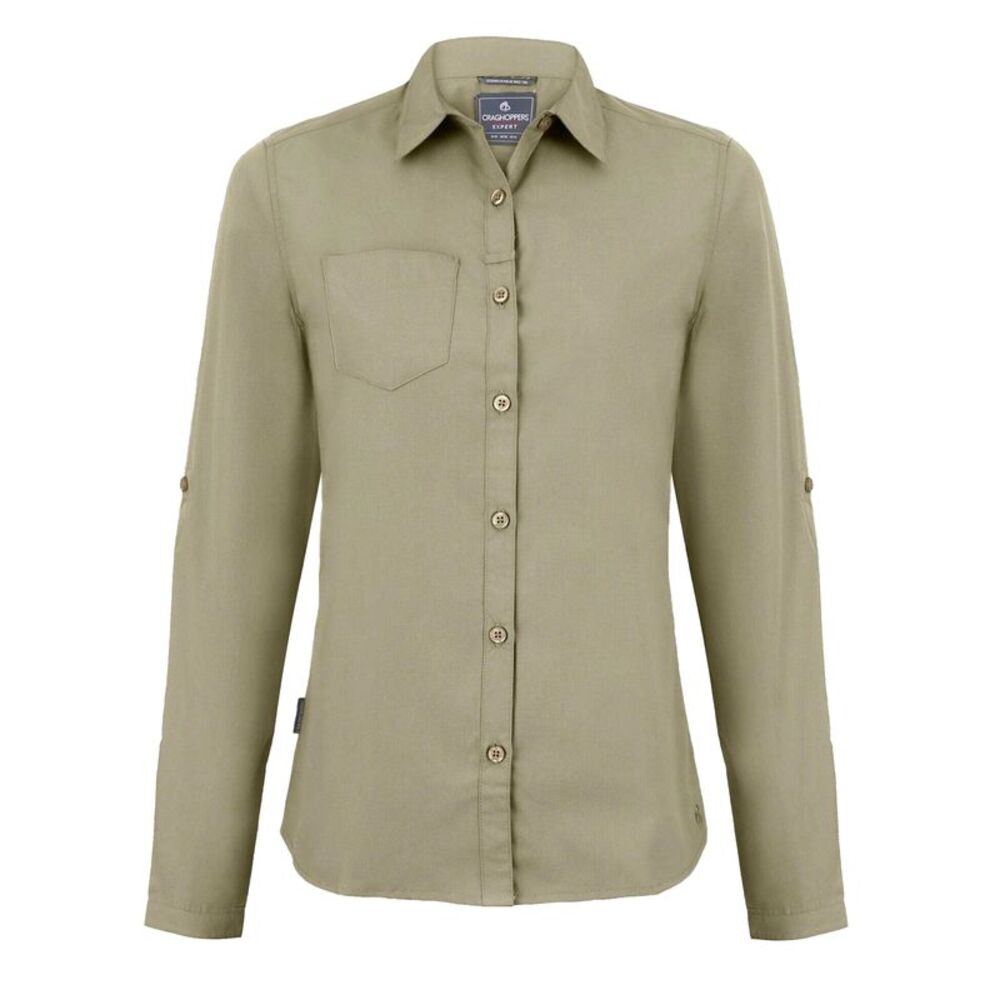 Craghoppers Womens/Ladies Kiwi Long-Sleeved Shirt / Pebble